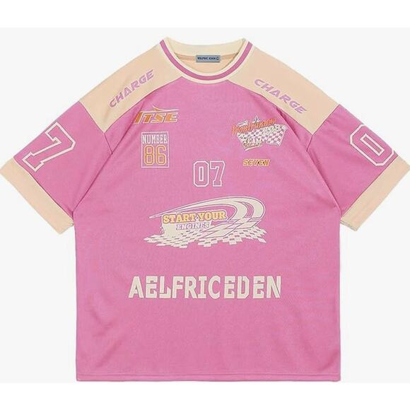 GUC Elfric Eden Pink Oversized Racing Jersey Retro #07 Size XS - Picture 1 of 7